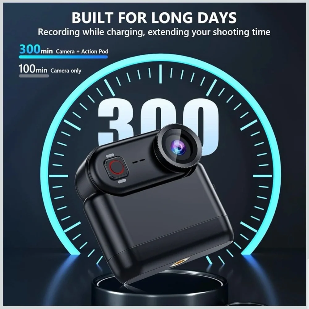 Black Action Camera with Accessories